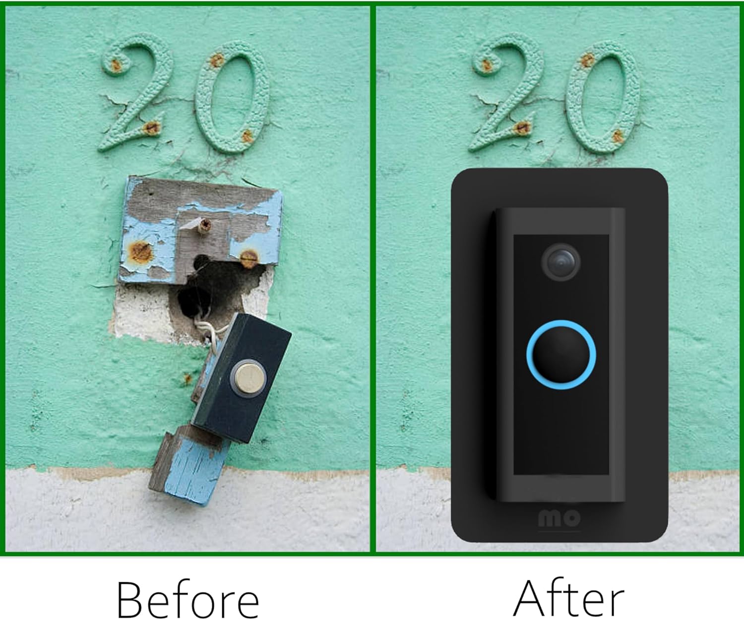 Non-Adhesive Wall Plate Compatible with Video Doorbell Wired (Model 5AT3T5) Mount Back-Plate Covers Holes Scratches Video Door Bell Backplate Camera Apartment