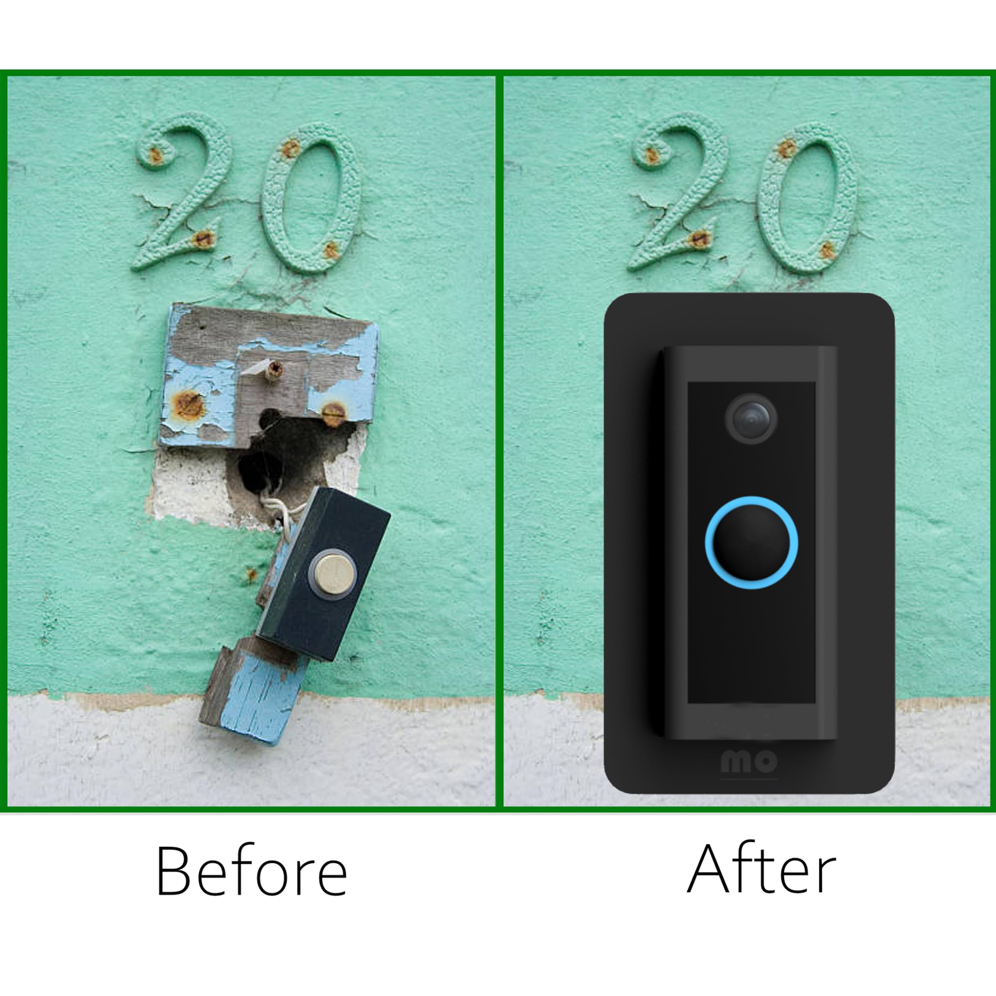 Piastra da parete per plastica Perspex compatibile con RingWired Video Doorbell | Videocitofono cablato | resistente con finitura opaca ad anello