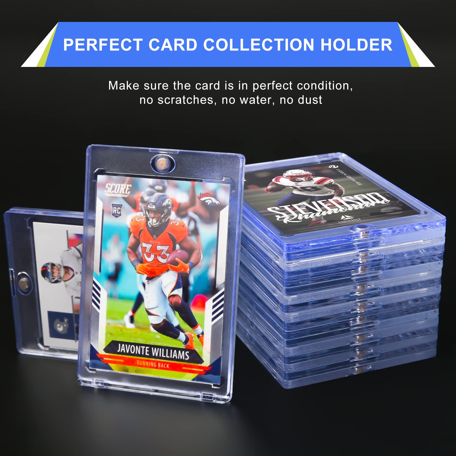 Porte-cartes à collectionner magnétiques noirs 35-180PT, protection UV pour cartes de jeu de sport, étui pour cartes en Jersey en matériau 100PT 130PT 180PT 26 Porte-cartes à collectionner magnétiques noirs 35-180PT, protection UV pour cartes de jeu de sport, étui pour cartes en Jersey en matériau 100PT 130PT 180PT 26