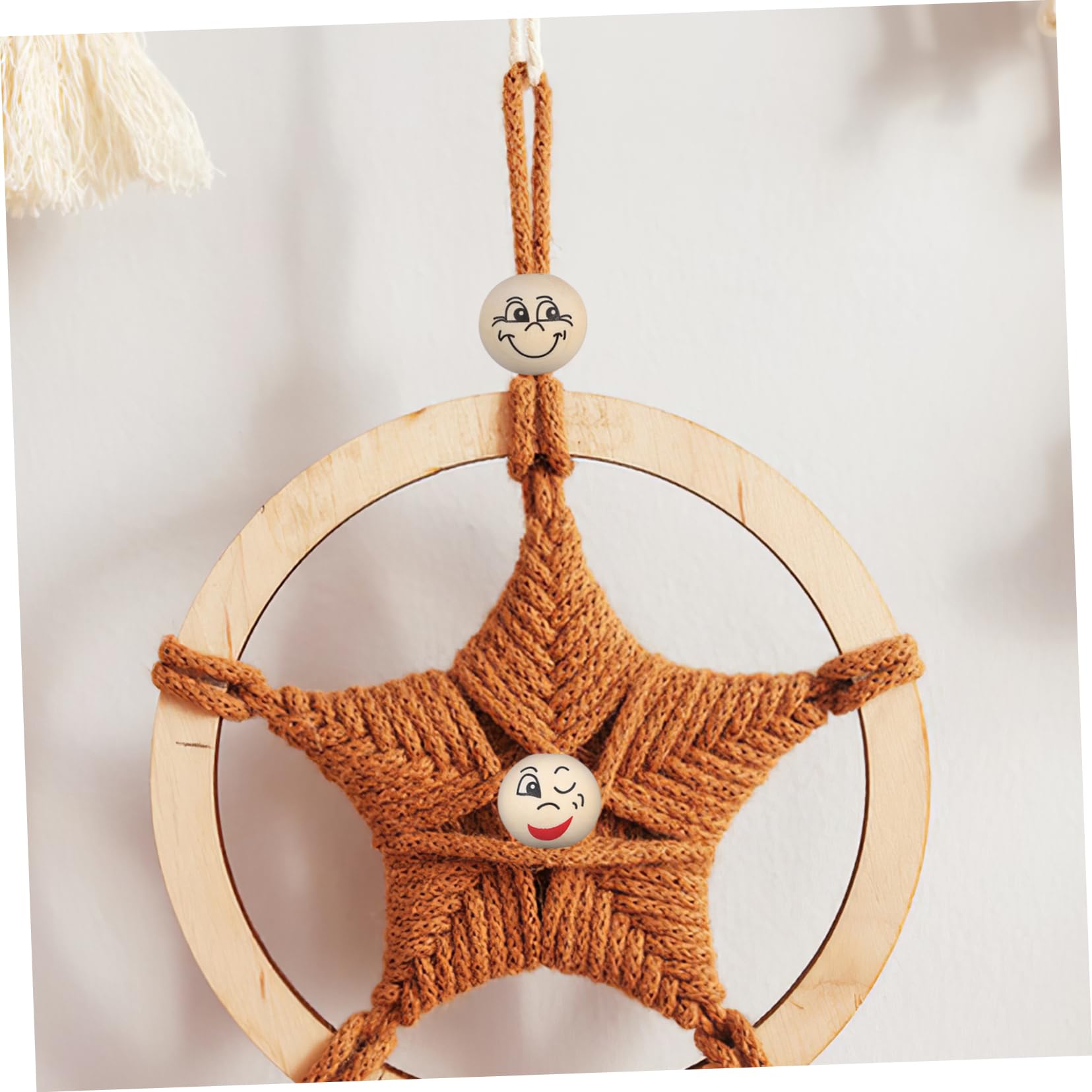 80 Cuentas de Madera con Cara Sonriente para Manualidades y Fabricación de Joyas, Diseño Redondo de 20mm con Agujeros Precisos para Pulseras y Decoraciones