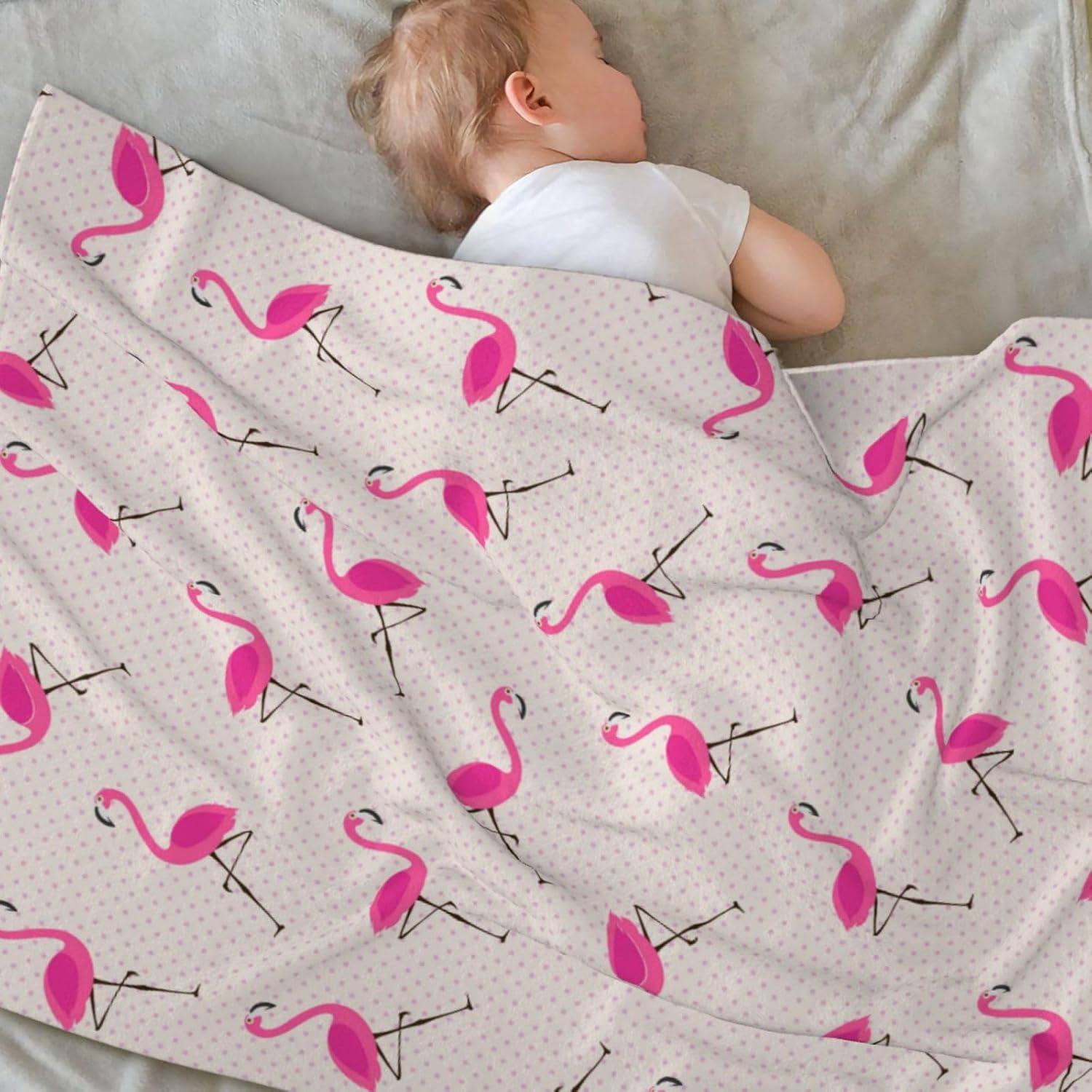 Pink Flamingos Baby Blanket Ultra Soft Throw Blankets All Season Warm Light Weight Cozy Plush Blankets for Home Bedroom Sofa Chair Travel, 30"X40" - Image 4