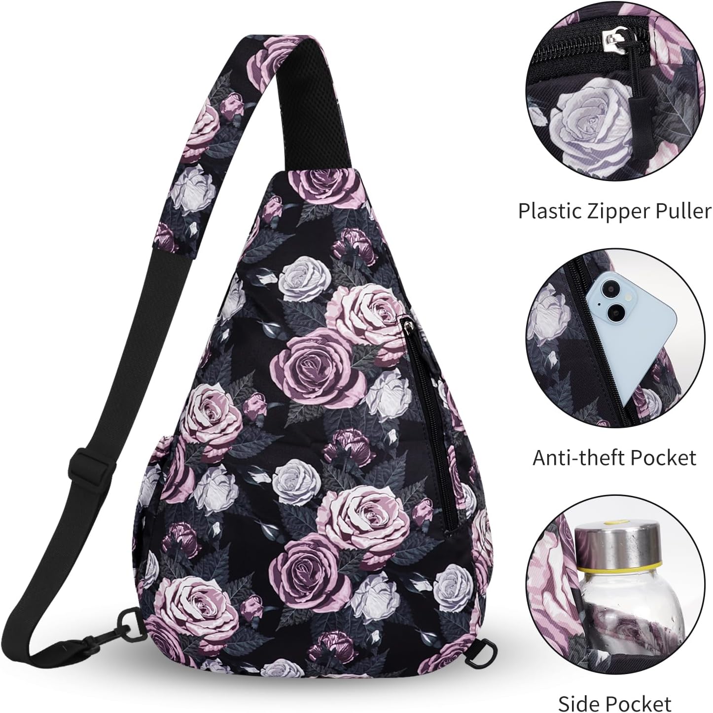 HUA ANGEL Crossbody Sling Bag for Men & Women Lightweight Waterproof Chest Shoulder Bag for Travel Hiking & Everyday Use - Image 3