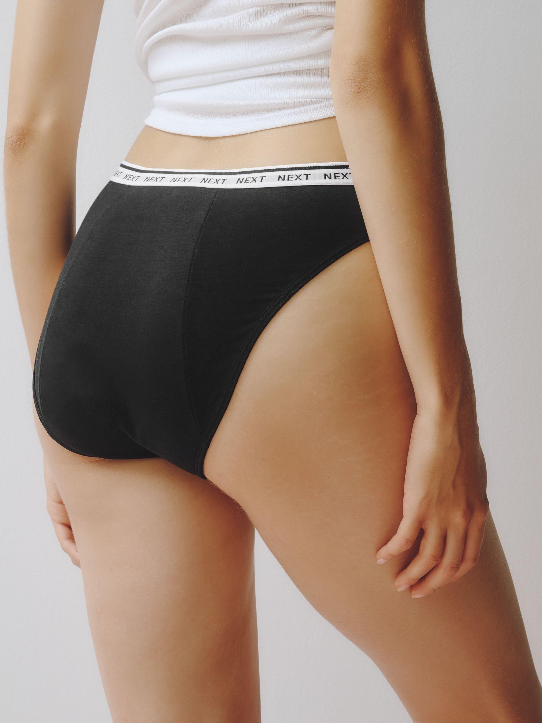 NEXT Mujeres Pack de 2 Braguitas menstruales para Flujo abundante de Pernera Alta Negro 44