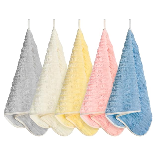 Hanging Hand Towels with Loops for Bathroom Soft Absorbent Quick Dry for Drying Hands and Multi Surfaces Pack