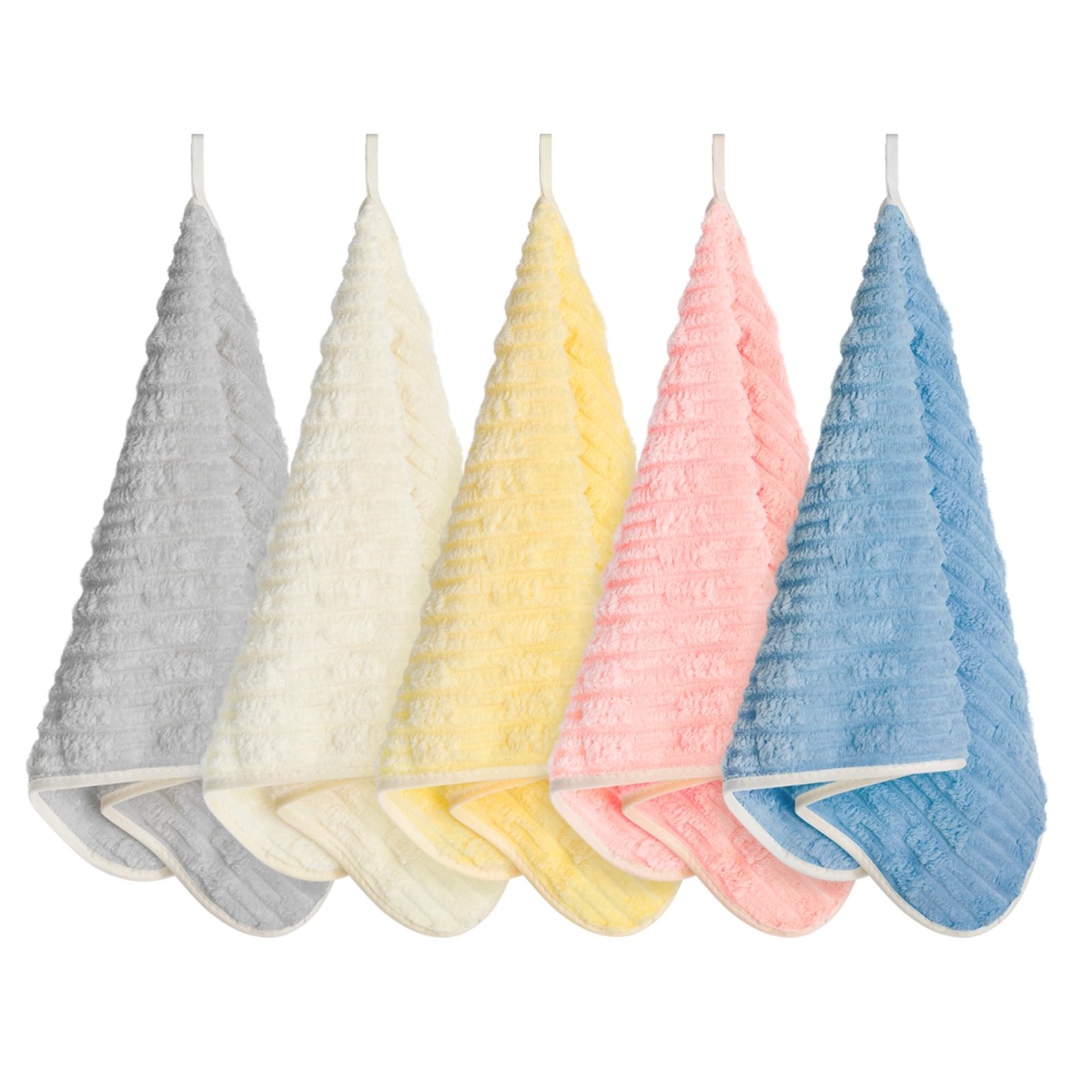 Hanging Hand Towels with Loops for Bathroom Soft Absorbent Quick Dry for Drying Hands and Multi Surfaces Pack
