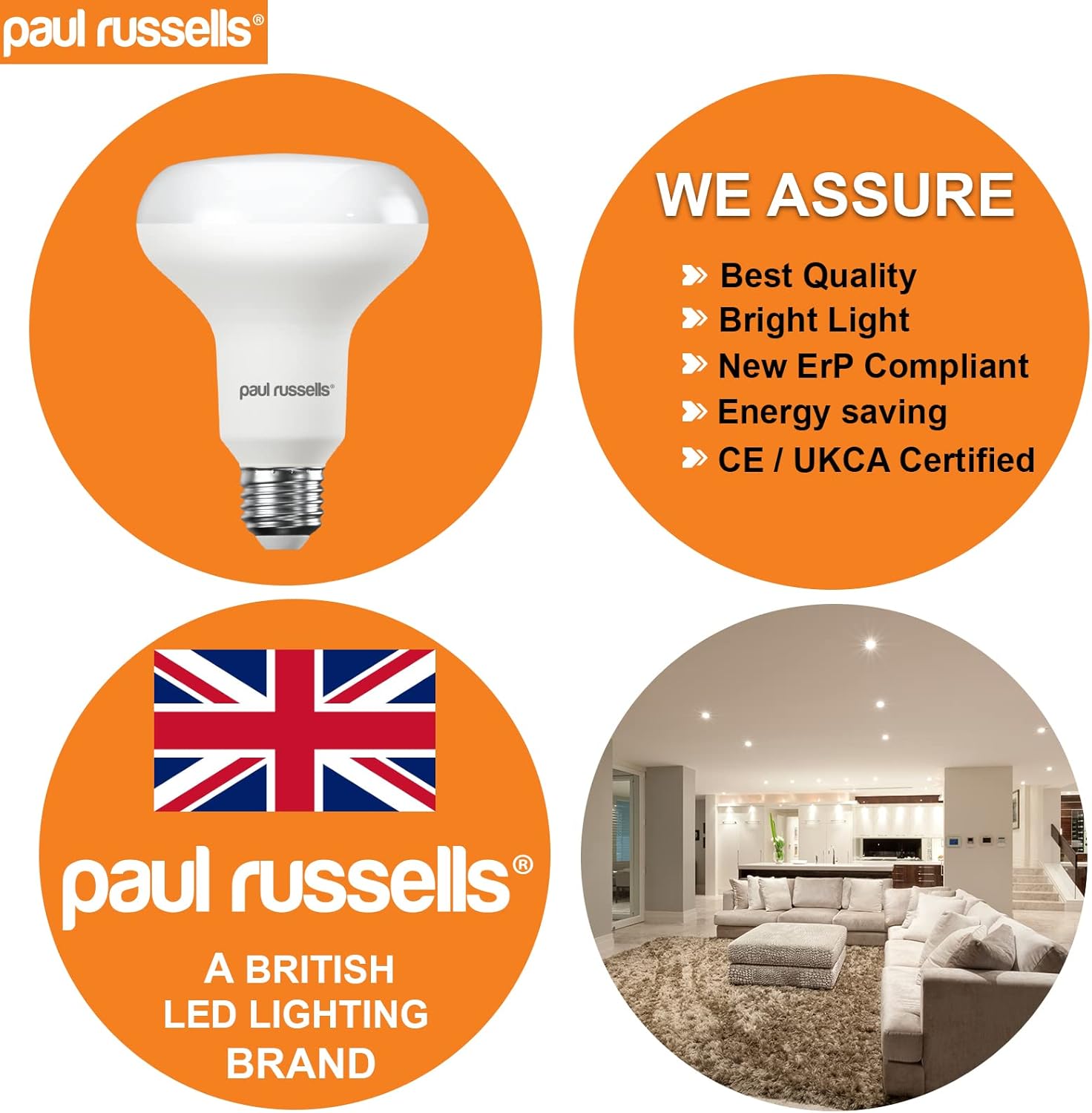 paul russells E27 Spotlight 10W LED Reflector R80 Light Edison Screw, 60w Equivalent Bulb, 940 Lumen, 4000K Cool White - Image 5