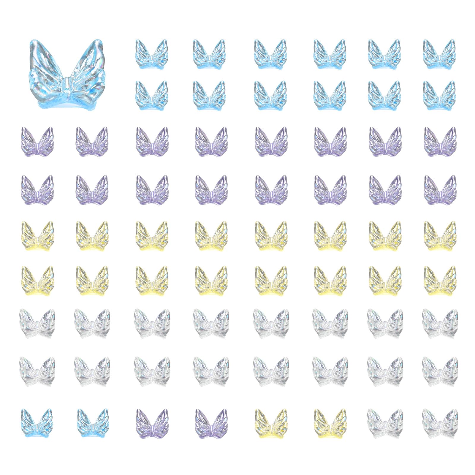 CoCud Mini Resin Butterflies, 6mm Length, Resin Miniature Dollhouse Accessories Multi-Colored