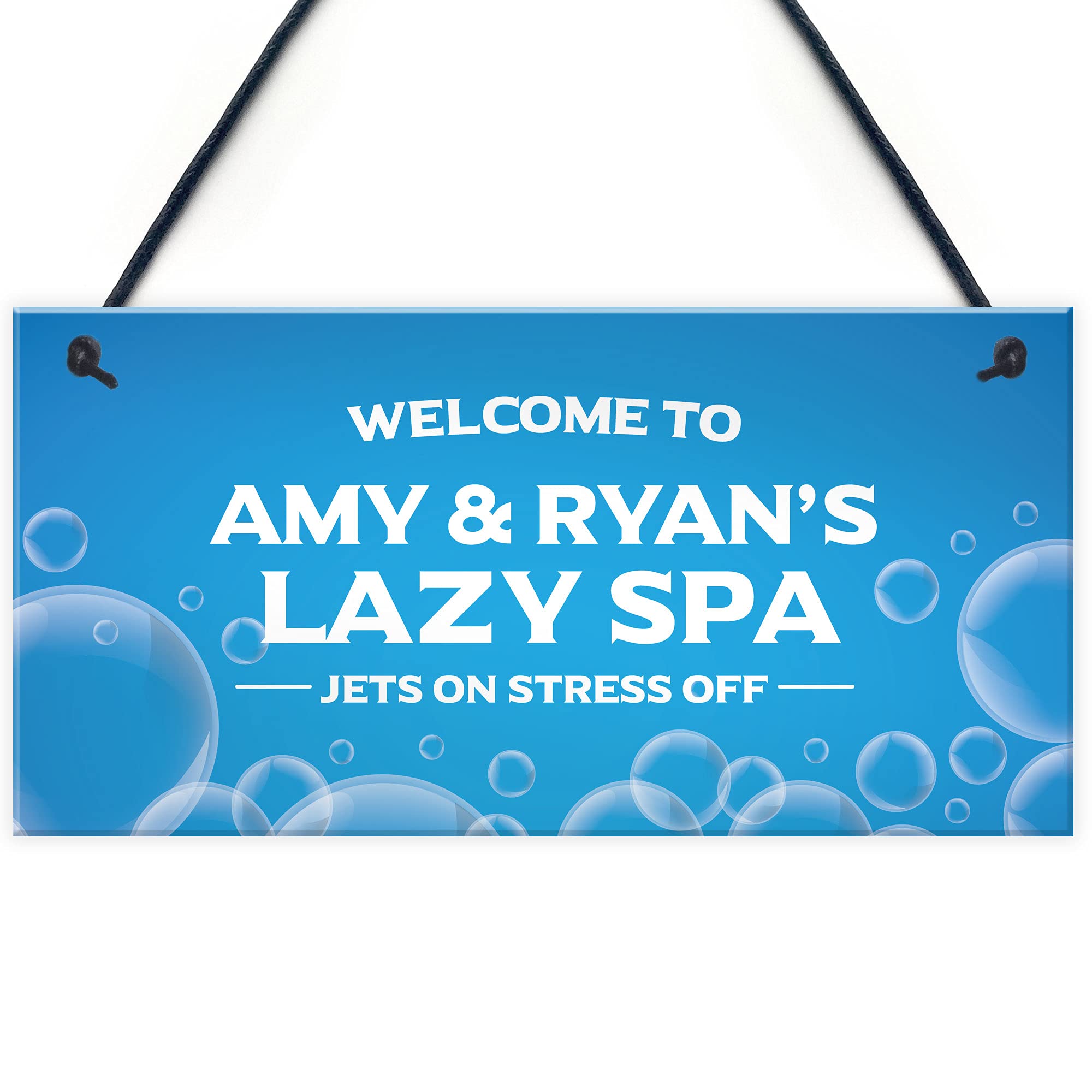 Red Ocean PERSONALISED Lazy Spa Hot Tub Signs For Garden Hot Tub Decor Hanging Sign