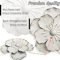 Vista 38 de Decoración artística de pared de flores de metal, escultura floral moderna y rústica de 9 pulgadas, hierro envejecido para colgar en la pared