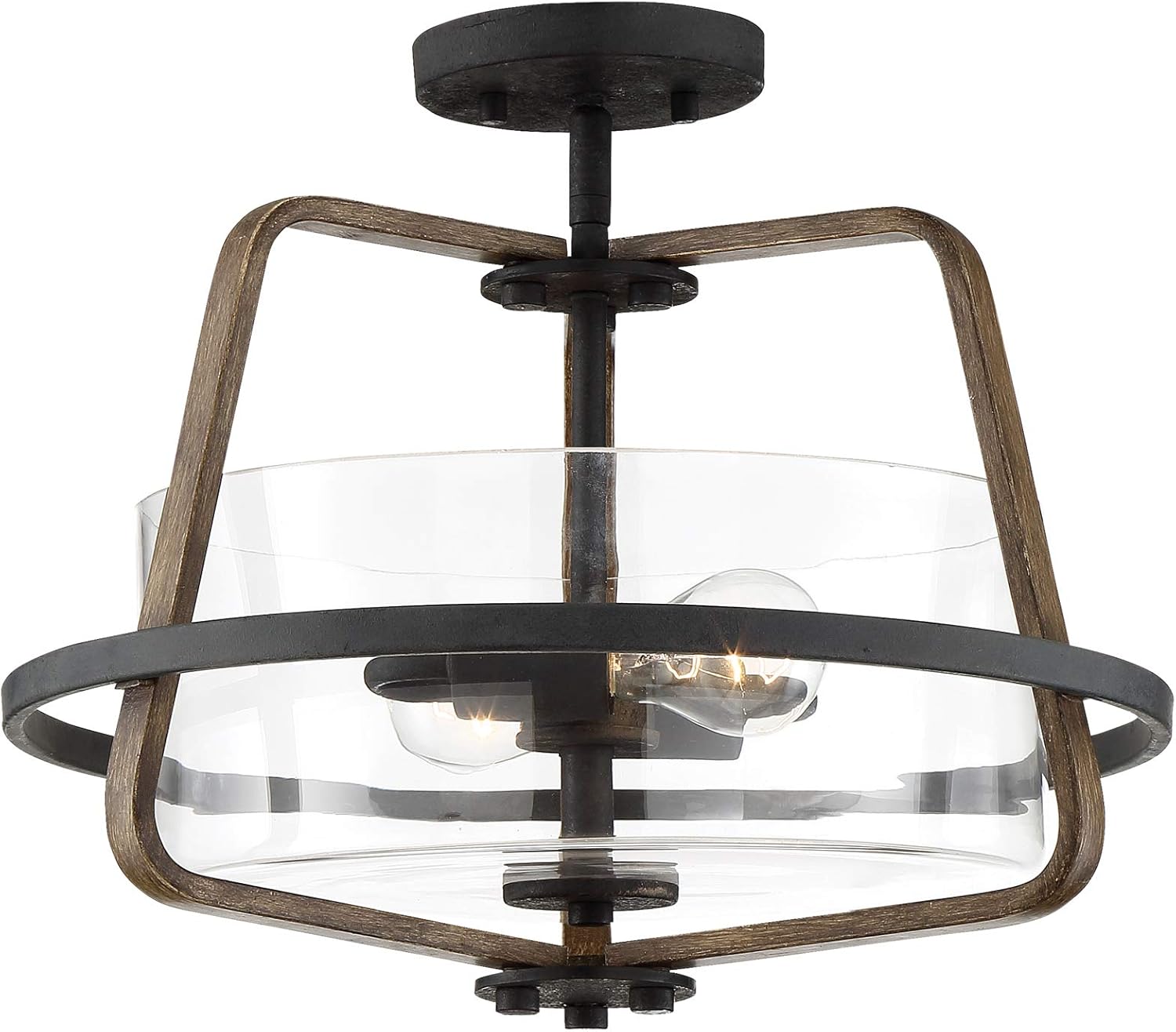 Designers Fountain Ryder 2 Light Semi-Flush Mount Ceiling Light, 93511-FB