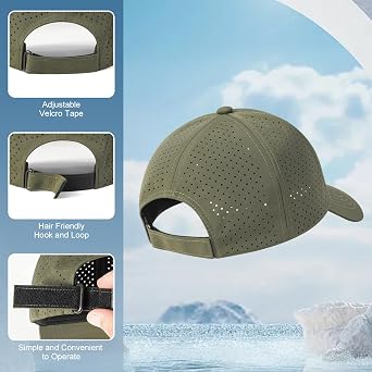 FEINION Men Laser Mesh Breathable Snapback Baseball Cap