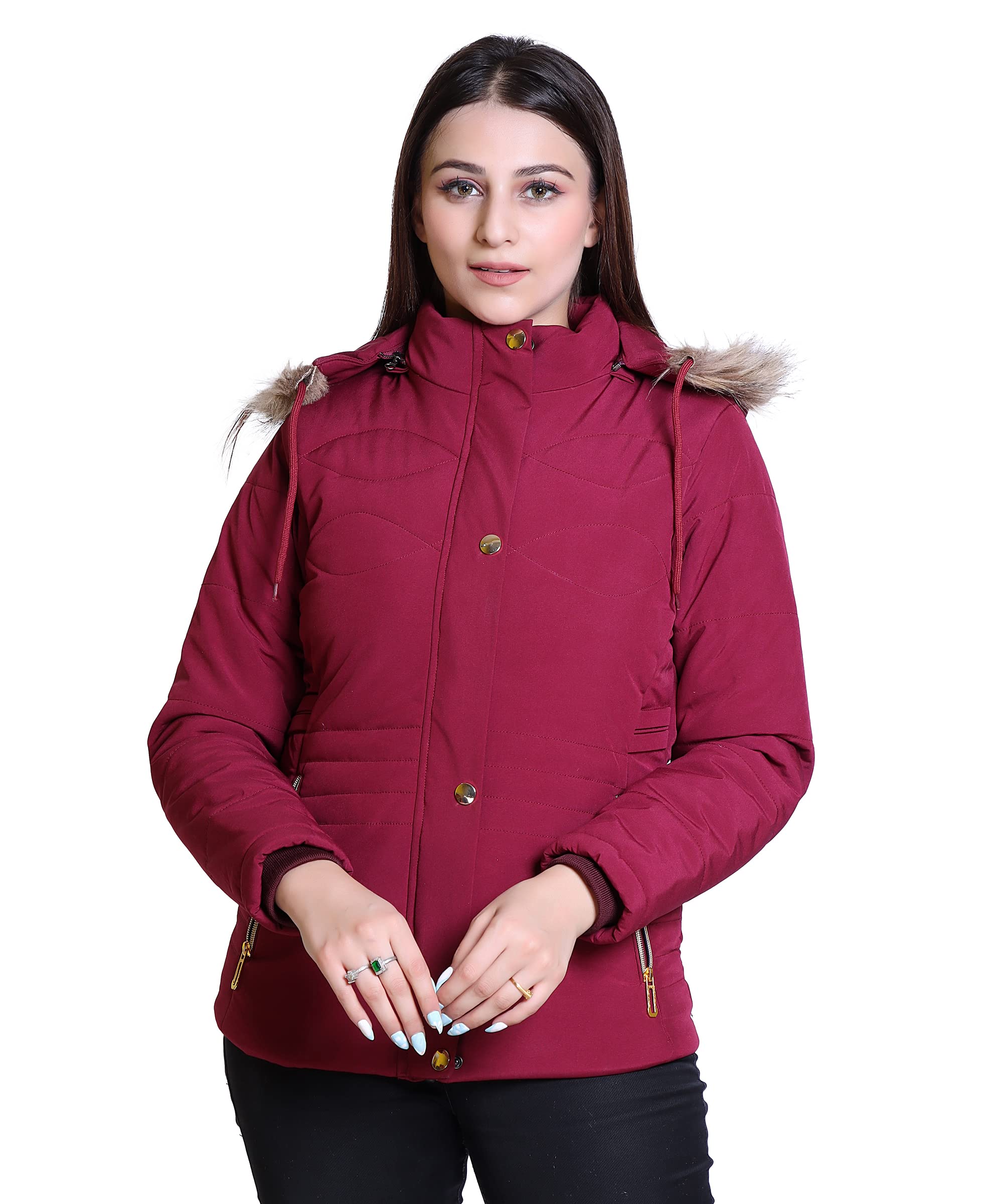 brazo Experience style and comfort Women's Full Sleeve Quilted Hooded Neck Jacket - A perfect blend of fashion and coziness for a trendy and chic outerwear choice.-picture-23