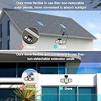 Vista 3 de CEOTIS Solar Outdoor Lights 3500LM 240 LED Motion Sensor Lights IP65 Waterproof 3 Heads Security Flood Light with Separate Solar Panel 6500K Remote