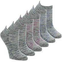 Skechers Womens 6-Pack Performance Low Cut Socks, Breathable & Cushioned Footbed