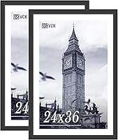 Vista 27 de VCK 8x10 Picture Frames - Black, Wide Border Solid Wood Frame, Display Photo in Horizontal and Vertical, for Home, Office, Gallery, Woodgrain