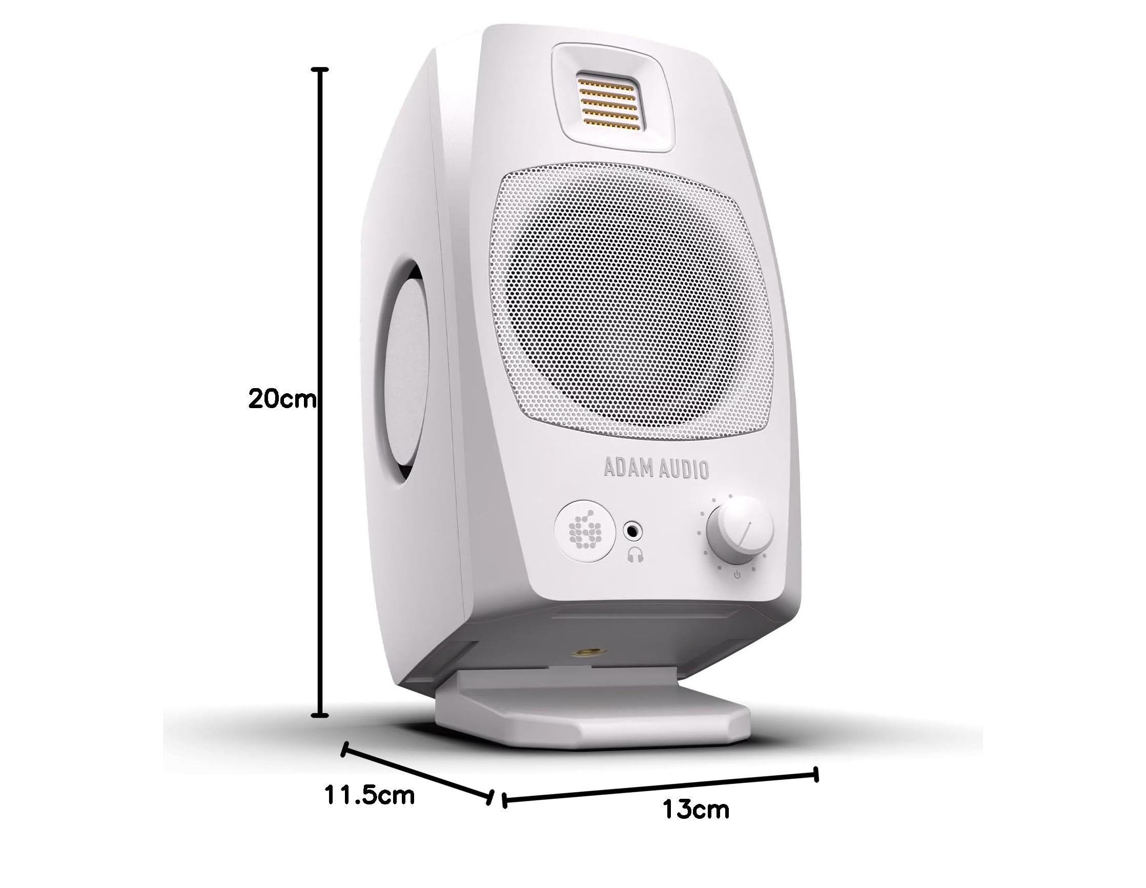 Adam Audio Aktives D3V Desktop-Monitorsystem mit USB-C-Anschluss (Paar), Weiß