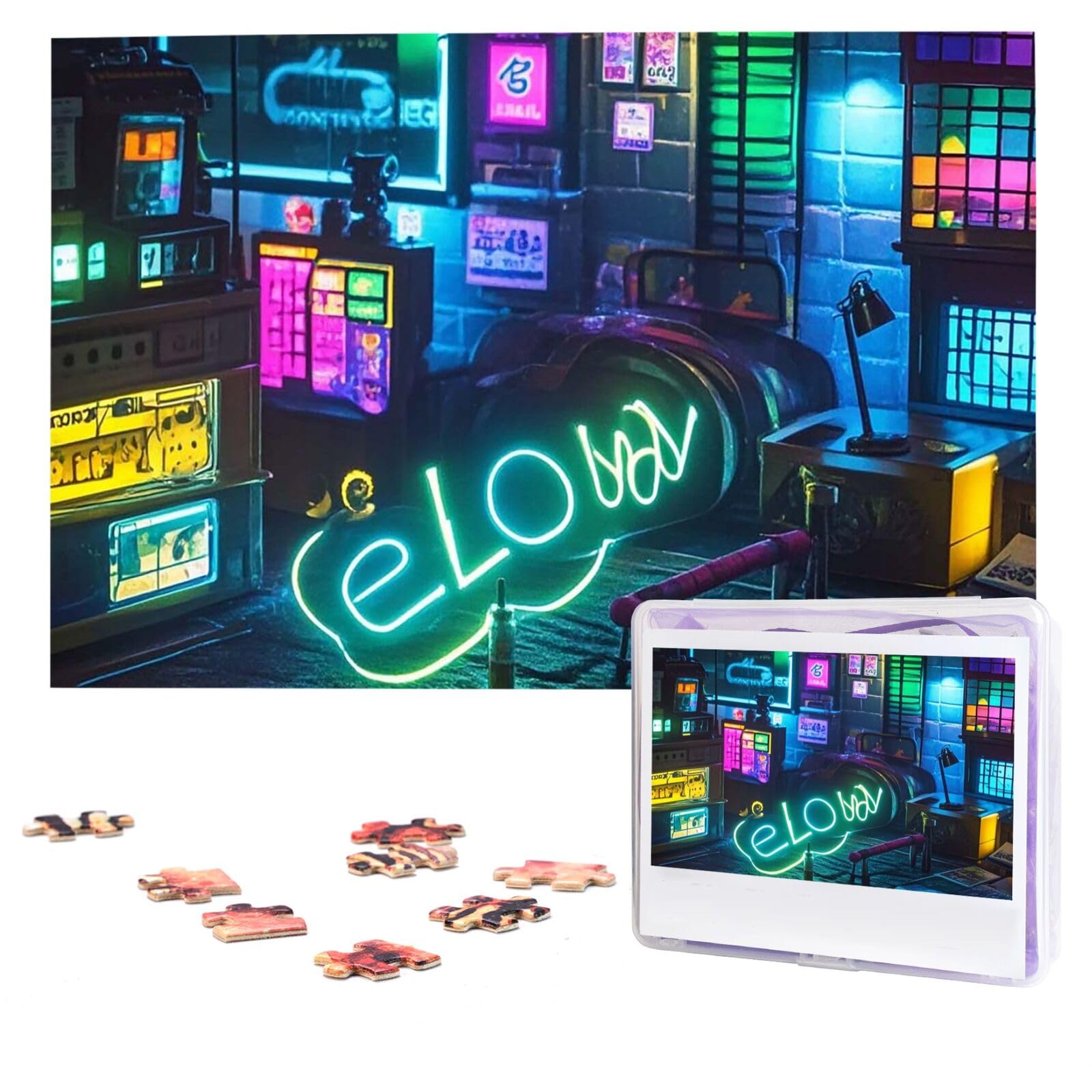 Puzzles 1000 Pieces Personalized Jigsaw Puzzles Glow in The Dark Puzzle Challenging Picture with storage bag Photo Puzzle for Adults Wedding (75 X 50 CM)