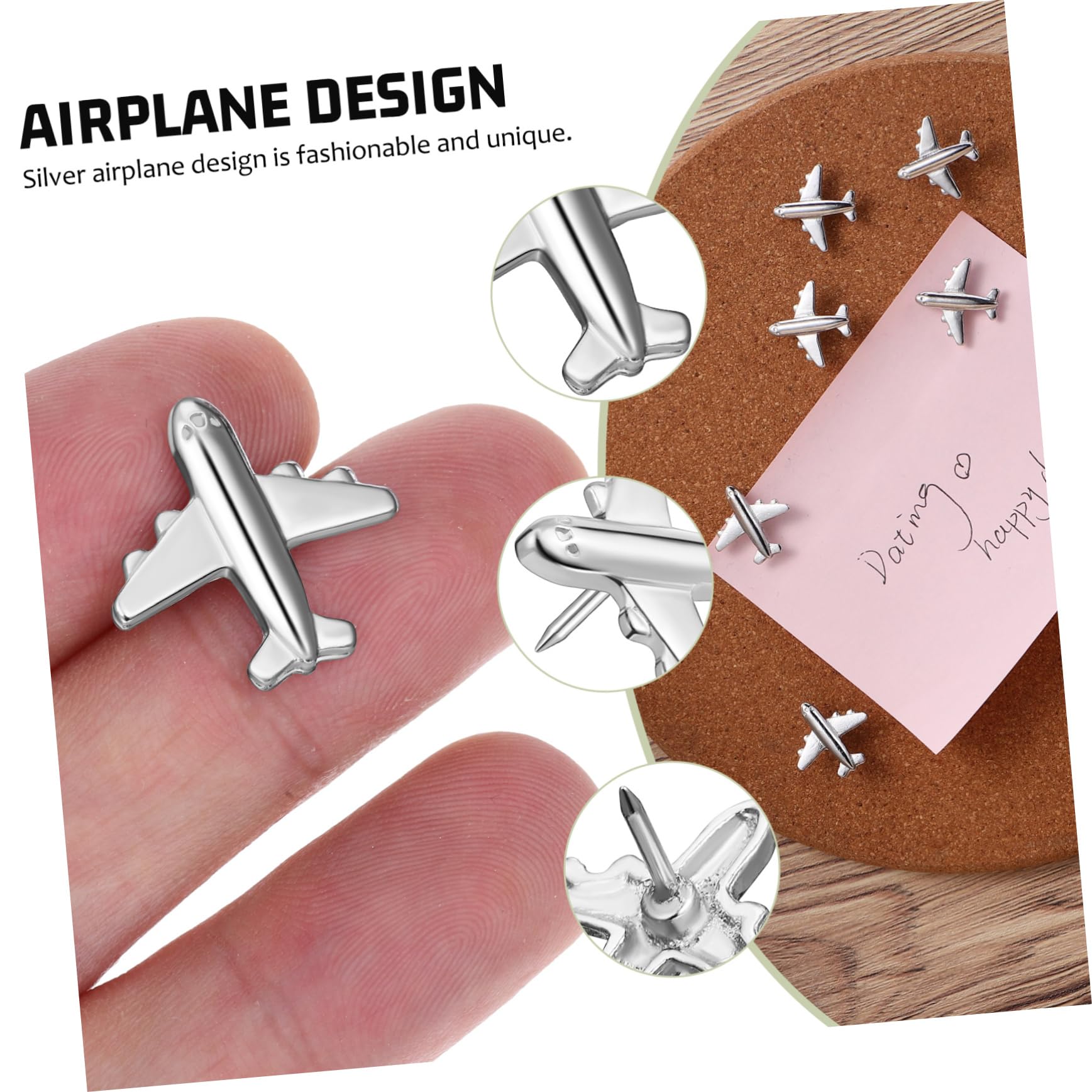 120stücke Dekorative Metall Flugzeug Stecknadeln Für Korktafel Praktische Und Reißzwecken Für Notizen Und Karten Für Büro Und Zuhause