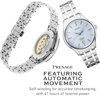 SEIKO SRP53 - Presage Collection - Pattern Stone Blue Dial - Stainless Steel Wristband, Sapphire Crystal Display - 30M Water Resistant, Silver, Mechanical