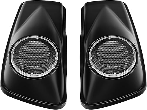 Miniatura 8 de TCT-MOTORPARTS Tapas de alforjas de altavoz de mezclilla negra de 6.5 pulgadas para Harley Touring Road Glide, Street Glide, Ultra Limited, Electra