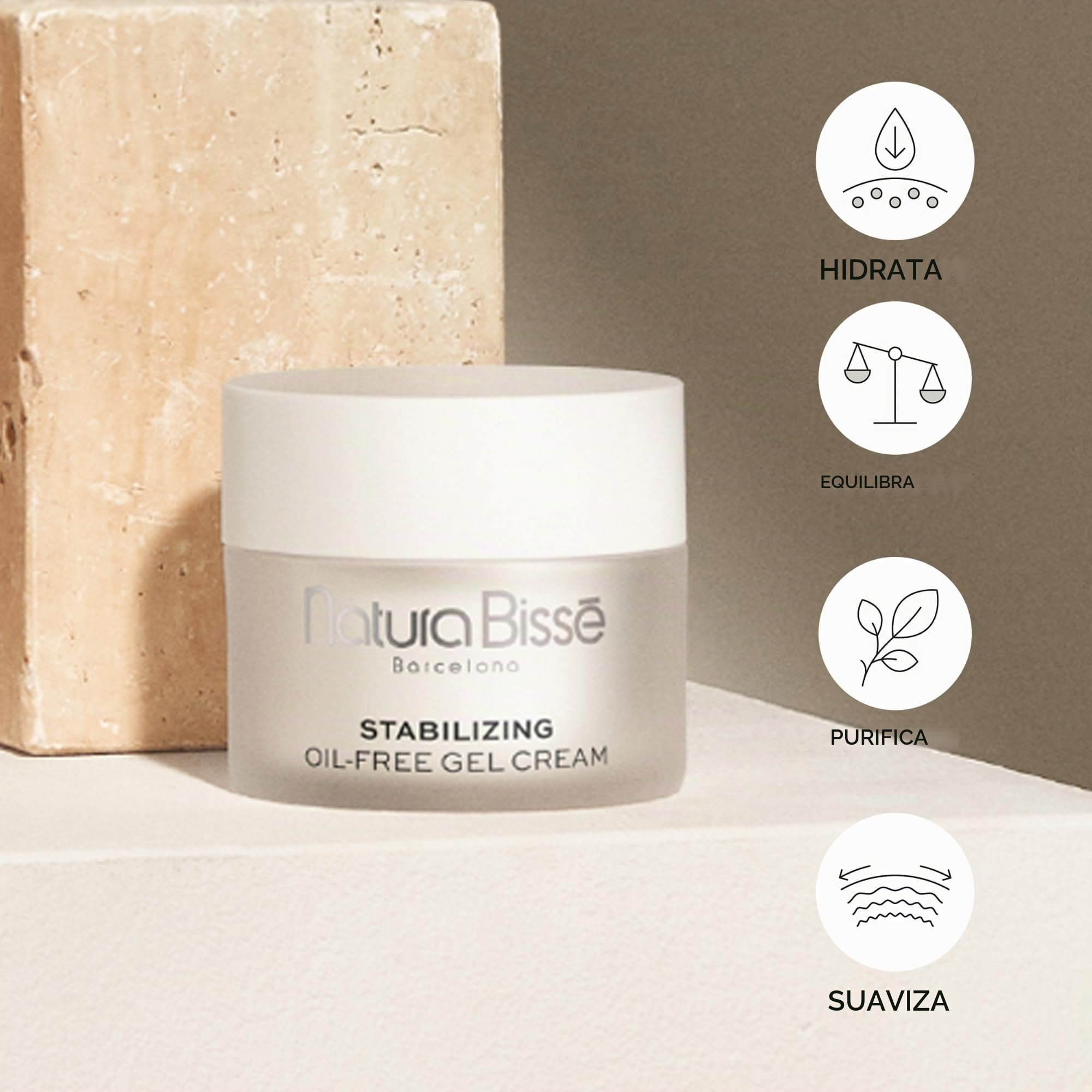 Natura Bissé Stabilizing Oil-Free Gel Cream | Crema Hidratante Facial con Ácido Hialurónico y Niacinamida | 75 ml