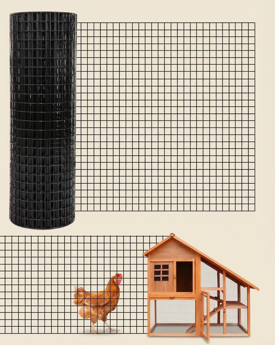 1/2 Inch 19 Gauge Galvanized Hardware Cloth, Heavy Duty Hot-Dipped Welded Wire Mesh Roll for Garden Fencing, Chicken Coops, Rabbit Cages & Poultry Netting