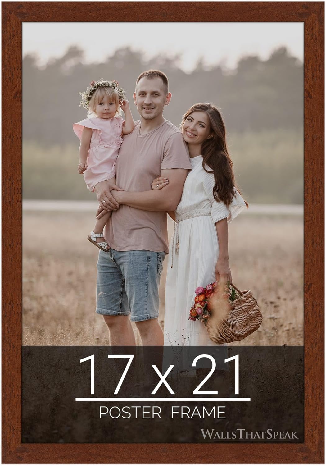 wallsthatspeak 17x21 Dark Walnut Rustic Pine Picture Frame for Puzzles Posters Photos or Artwork