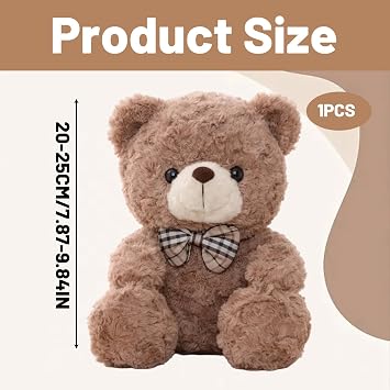 Teddy Bear, Cute Plush Stuffed Animal with Bow Tie, Medium Sized Soft Toy for Home Decor and Gifting, Adorable Collectible Companion for All Ages
