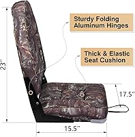 Vista 3 de Leader Accessories Un par de asientos plegables Elite para barco de pesca con respaldo bajo/alto (2 asientos)