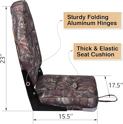 Miniatura 3 de Leader Accessories Un par de asientos plegables Elite para barco de pesca con respaldo bajoalto (2 asientos)