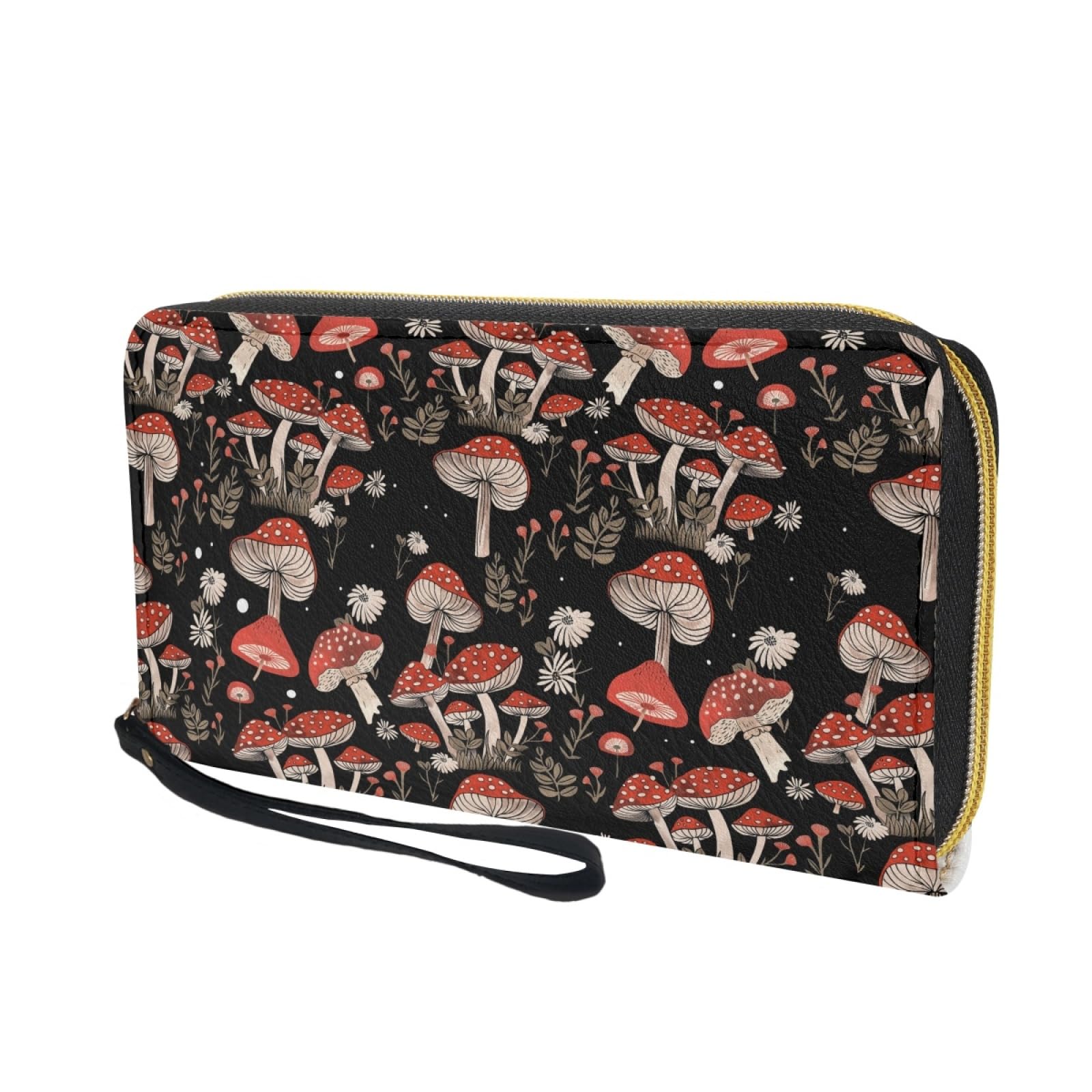 Monedero Mujer Plantas Negras Tarjetero Mujer Monederos Billetera Bolso Carteira Multiple Slots Compartments Cartera Hombre Wallet with Zipper Carteras Grande 11x20cm/3 Pieza