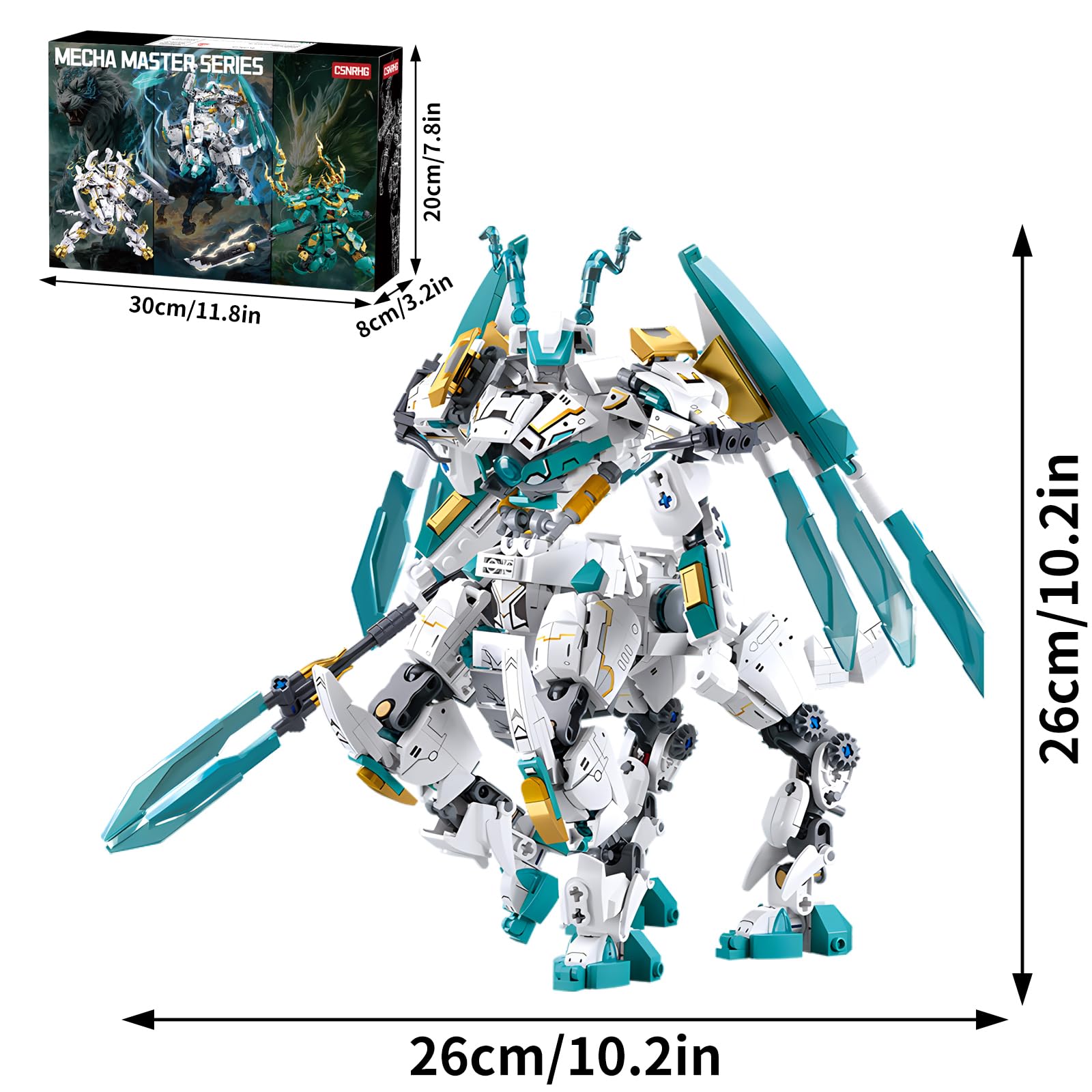 Amazon.com: CSNRHG White Horse Dragon Samurai mech Robot Model
