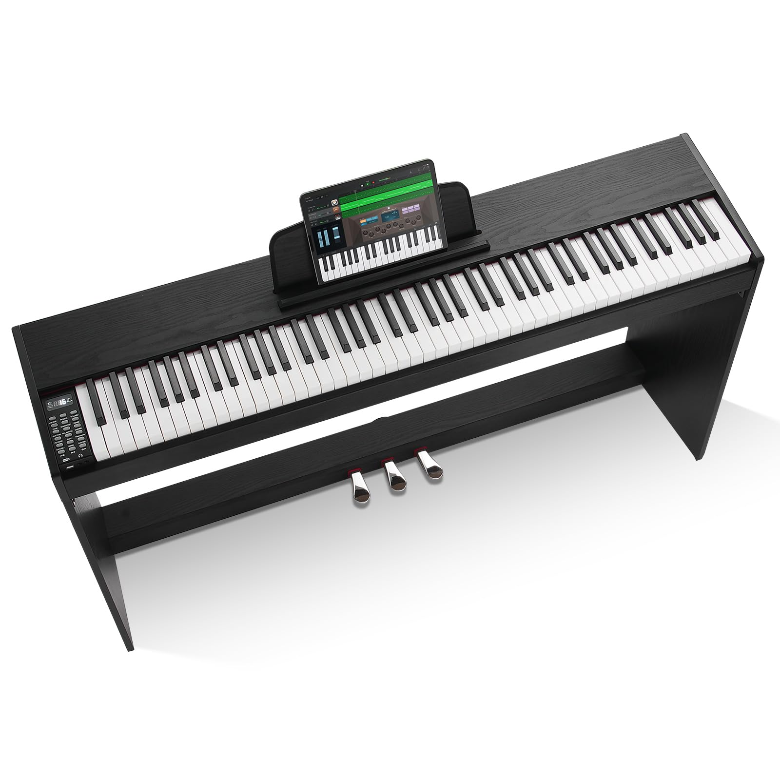 VEVOR Pianoforte Digitale 88 Tasti Pesati, Tastiera Elettrica con Altoparlanti, Supporto, Cuffie, Bluetooth USB MIDI, 200 Suoni e Ritmi
