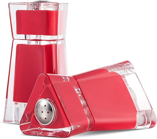 Miniatura 4 de MITBAK Cocteleros acrílicos de sal y pimienta blanca (juego de 2 piezas)  Elegantes dispensadores de sal y pimienta con agujeros de tamaño perfecto