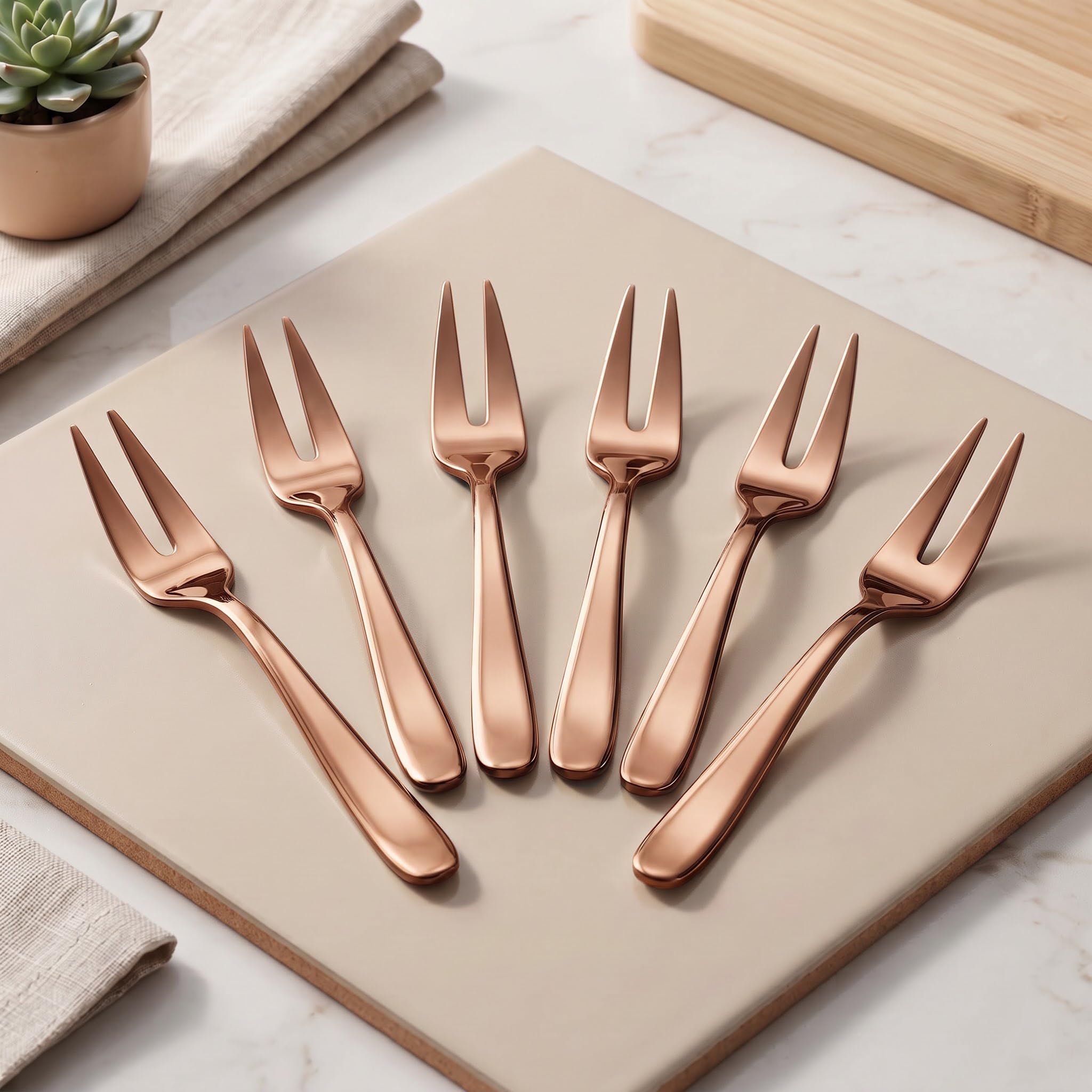 Parage Tiara Fruit Forks - PVD Gold Stainless Steel -11 Parage Tiara Fruit Forks - PVD Gold Stainless Steel -11