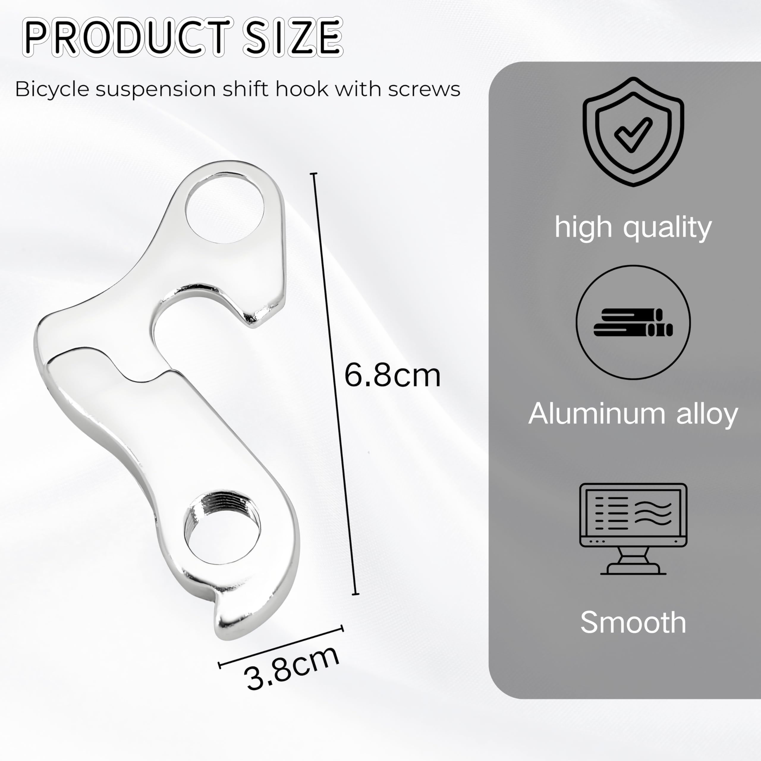 2 pezzi occhio di cambio per bicicletta Shimano & Cubo, occhio di cambio posteriore per biciclette Derailleur Hanger con chiave a brugola, viti in lega di alluminio, gancio posteriore per mountain