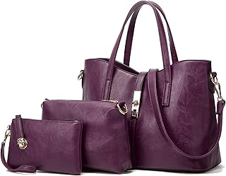 Borsa a mano Donna, Borsetta Borse a Tracolla Spalla PU Pelle, Borse Tote Donna per Shopping, Partito, Tempo libero & lavoro 2 pezzi Set