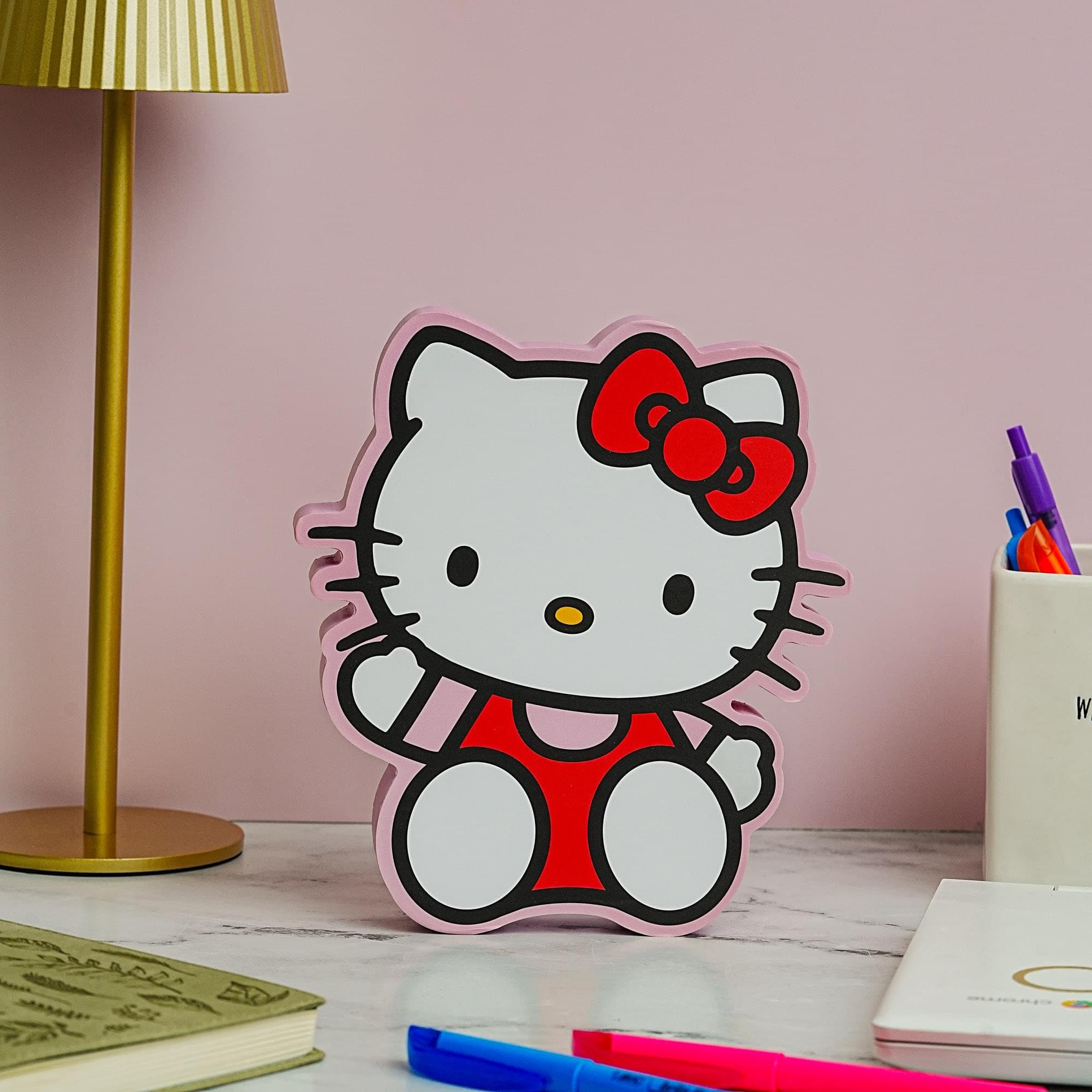 超レア25周年記念品♡ゴブラン織Hello Kittyベッドカバ195✖️127㎝ Silver Buffalo Hello Kitty Wave Large Die Cut MDF Box Wall Sign