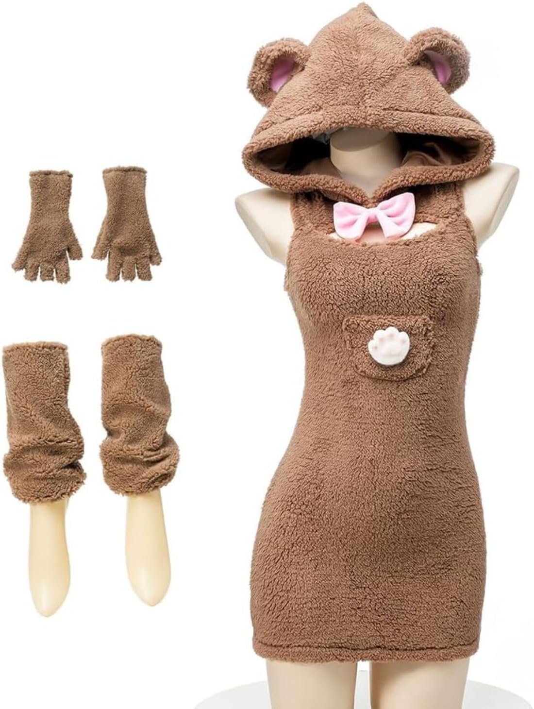 Amazon.co.jp: 熊 コスプレ セクシー 胸空き くま 熊の爪 熊耳 萌え