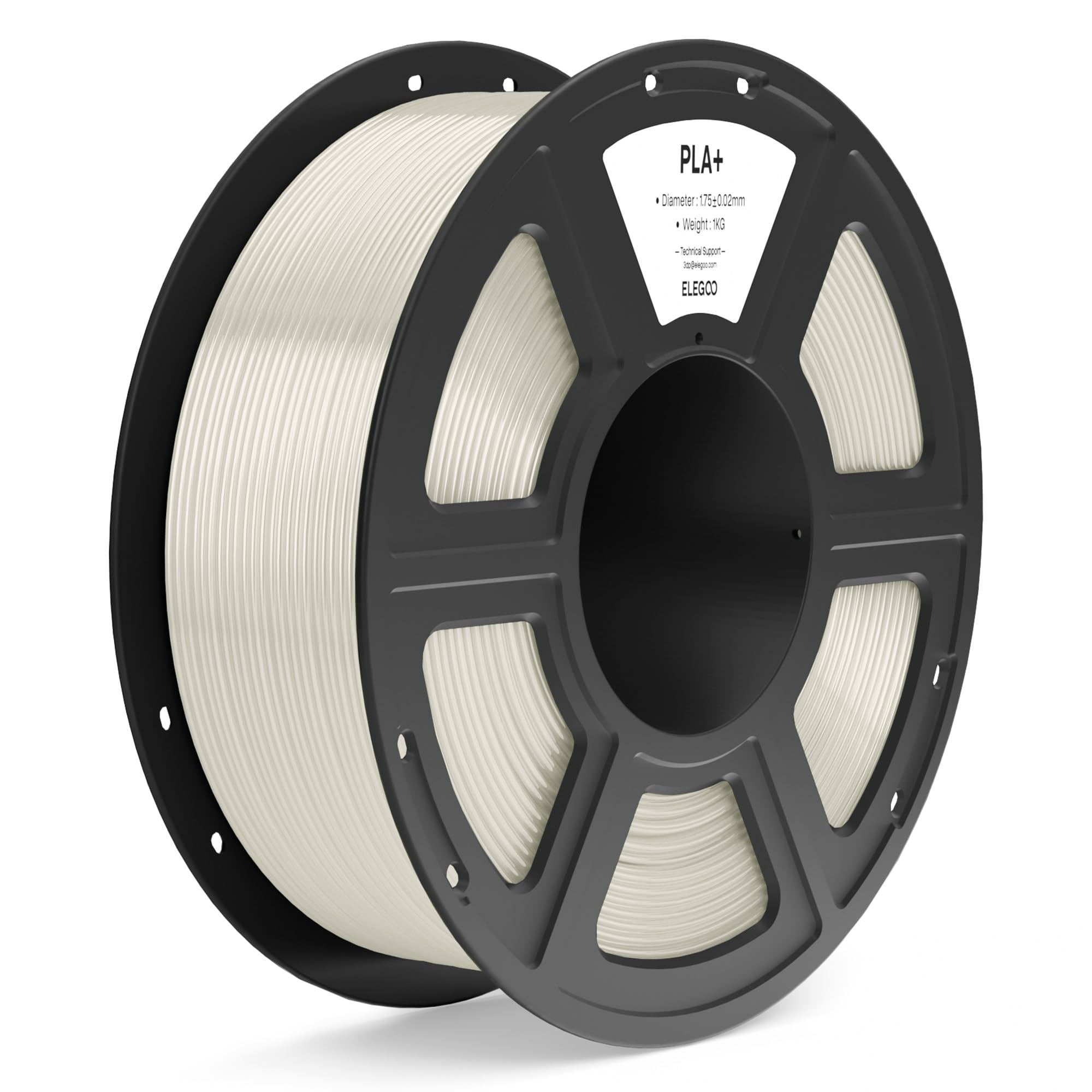 ELEGOO PLA+ Filamento 1,75mm Traslucido 1KG, PLA Plus ad Alta Resistenza per Stampanti 3D, Precisione Dimensionale +/- 0,02mm, Bobina da 1kg (2,2lbs)Compatibile con la Maggior Parte delle Stampante 3D
