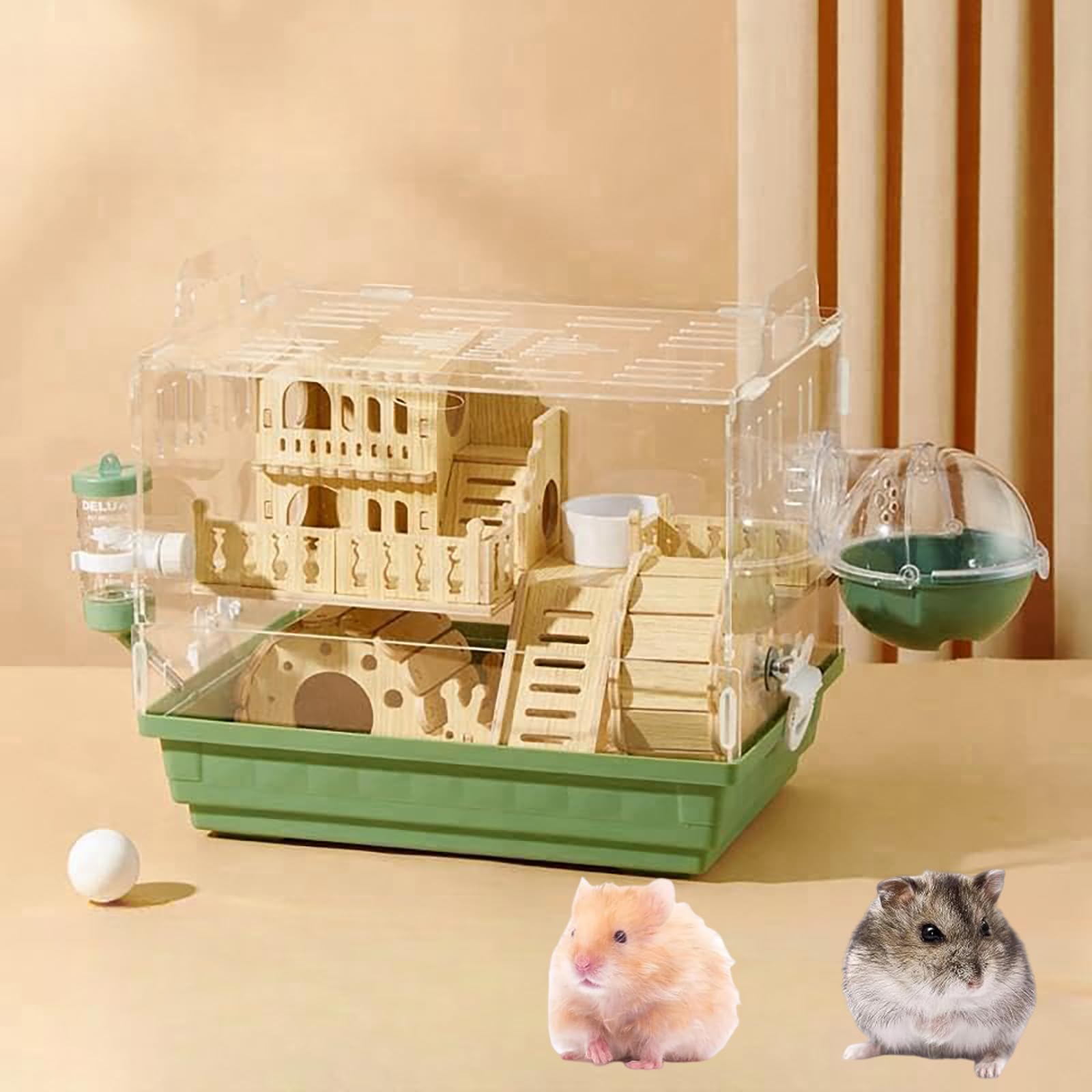 Amazon | 小動物 ケージ 透明 2階建て モルモット ケージ アクリル