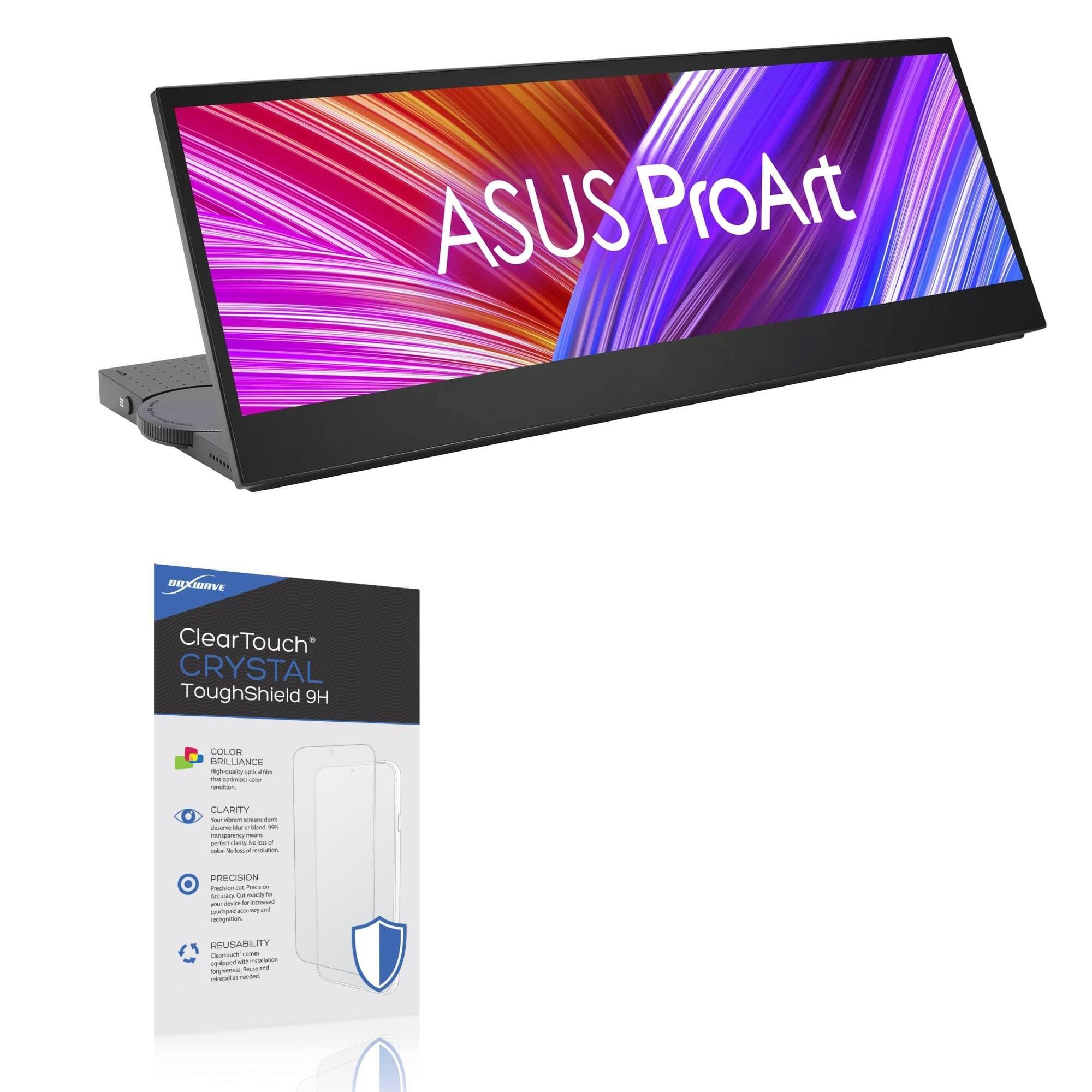 BoxWave Screen Protector Compatible with ASUS ProArt Display PA147CDV (14 in) - ClearTouch Crystal ToughShield 9H (2-Pack), Clear 9H Tough Flexible Film Screen Protector