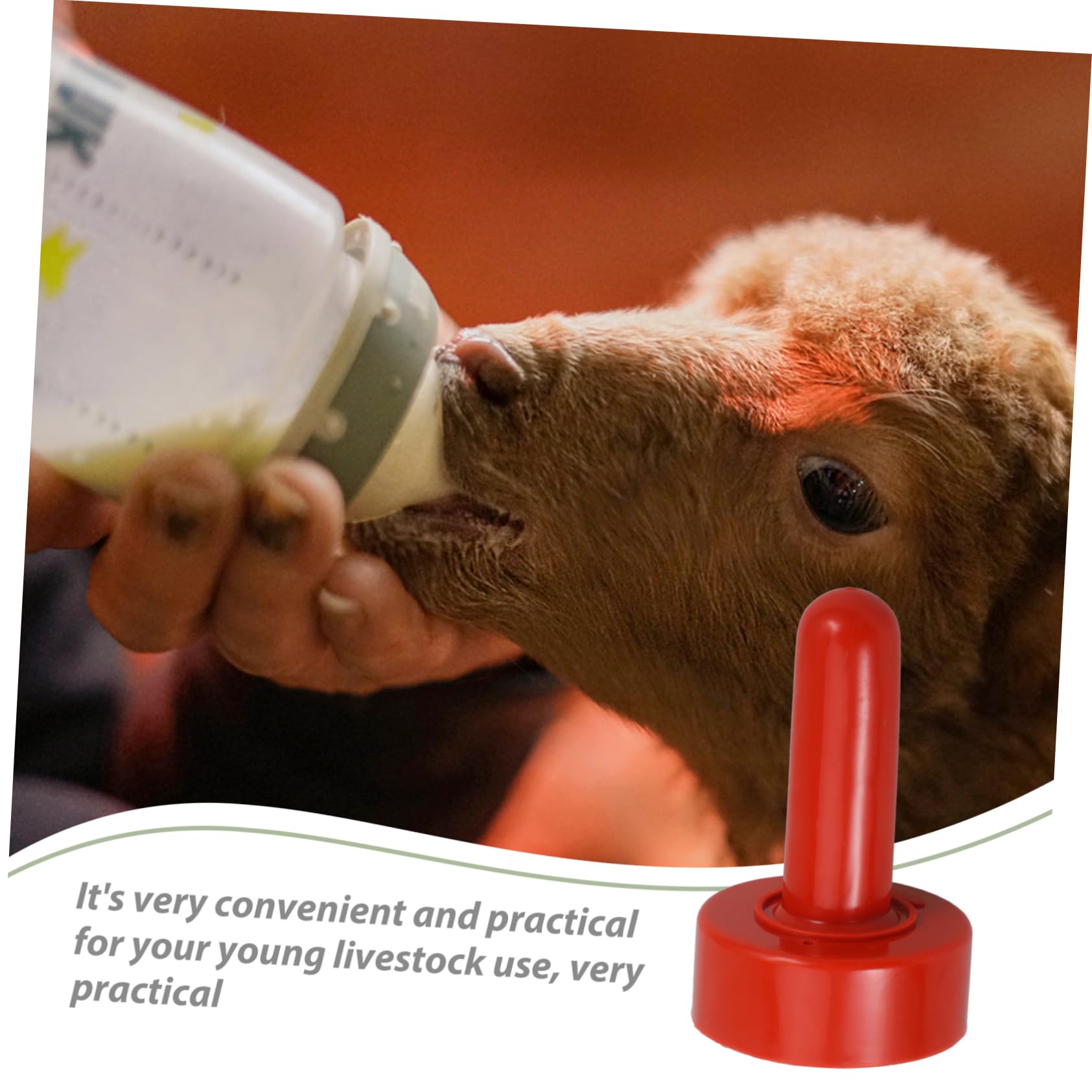 Lot 5 Tétines Caoutchouc TOYANDONA Pour Veaux Agneaux Moutons - Alimentation Bétail Rouge