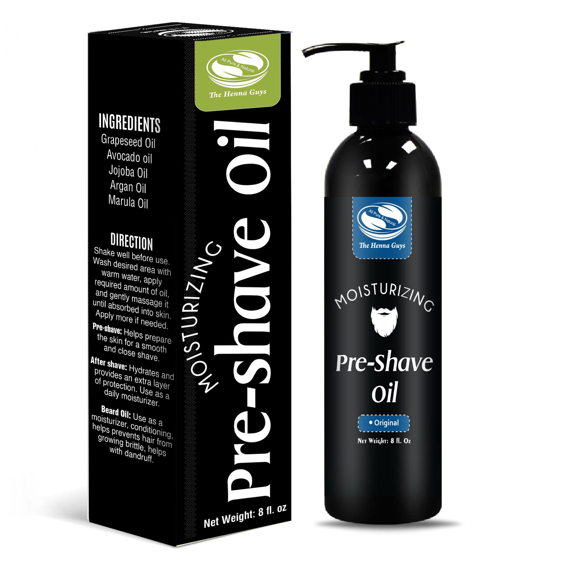 8 fl. Oz, Unscented Pre Shave Oil for Men, Premium Pre Shave Oil, Excellent Shaving oil for Men with Sensitive Skin, Prepares for a burns free Shave, Works with Straight or Safety Razor (8 fl. Oz)