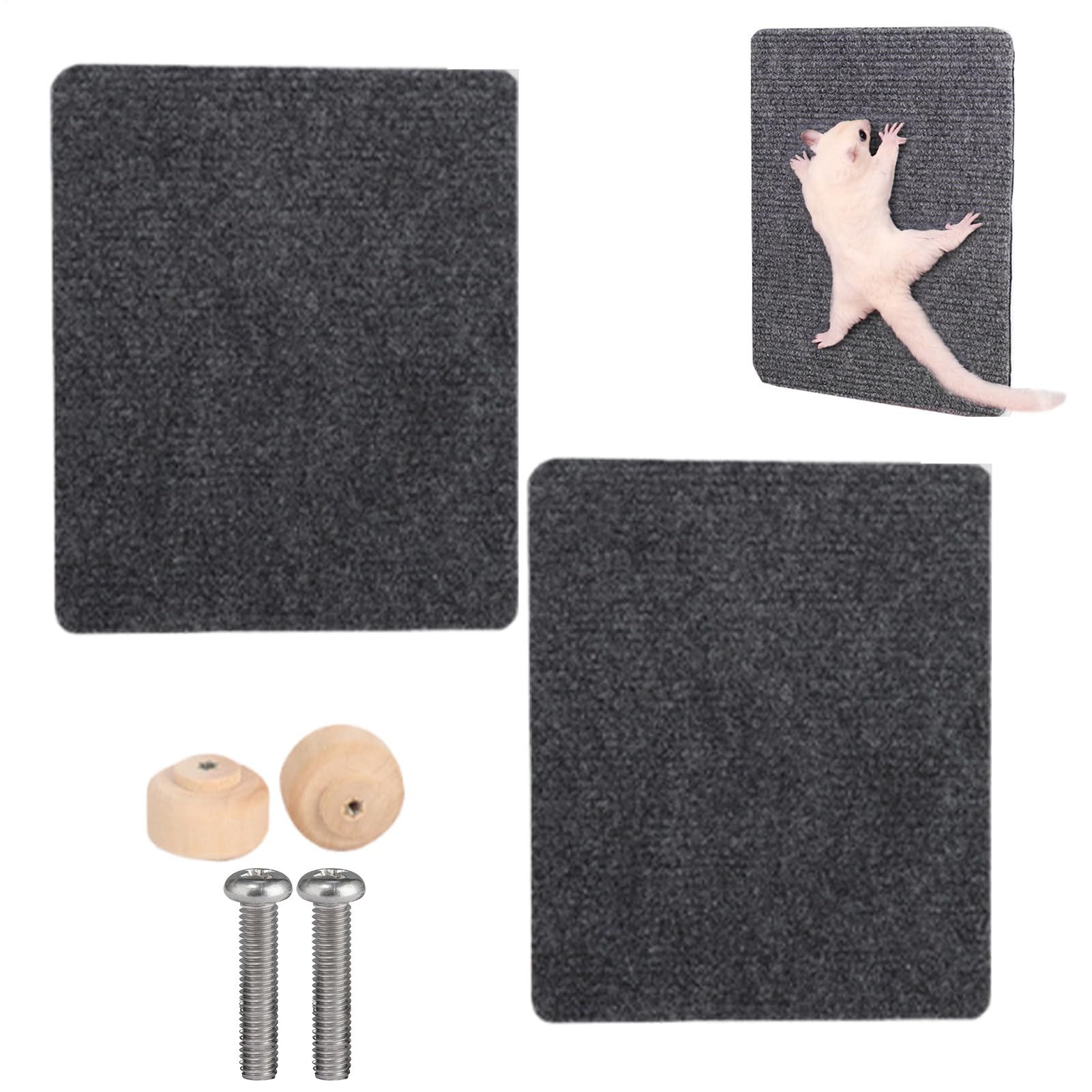 Giocattoli per petauri dello zucchero, accessorio per gabbia per petauri dello zucchero, tappetini da arrampicata, 2 pz tiragraffi autoadesivi per piccoli animali domestici per affilare gli artigli