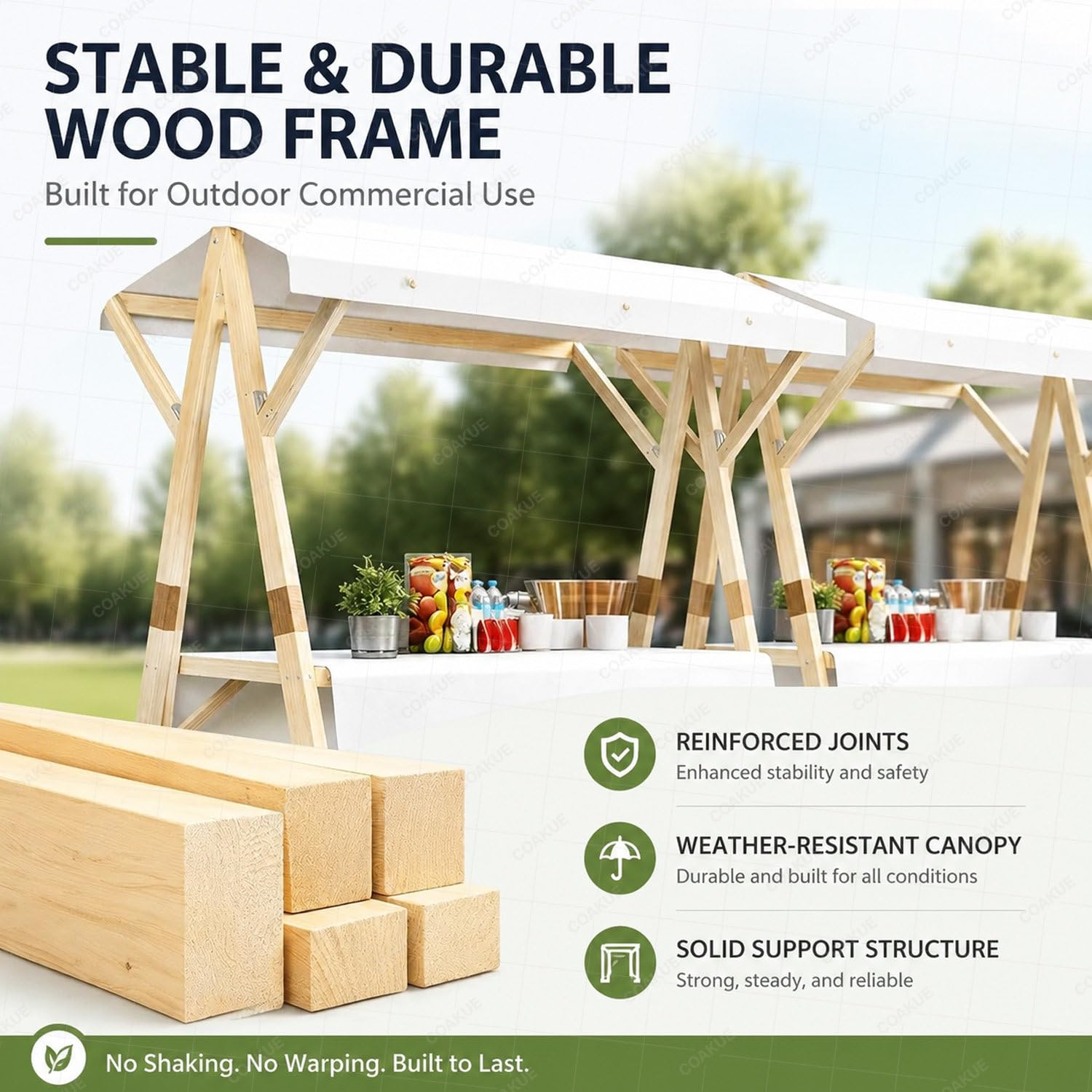 Carrito de Madera Plegable para Exteriores con Ruedas y toldo, Soporte portátil para exhibición de Comida para Venta Ambulante, mercados, Eventos y Fiestas al Aire Libre BlueB-150cm/59in