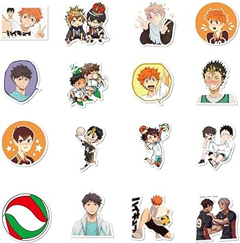 amazon com youthstore 100pcs haikyuu anime stickers classic manga stickers laptop water bottle luggage snowboard bicycle skateboard decal for kids teens adult waterproof aesthetic stickers haikyuu 100 electronics