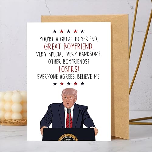 Miniatura 6 de RYYike Tarjeta de Cumpleaños Divertida de Donald para Novio, Tarjeta de Aniversario Hilarante de Donald de Novia, Tarjetas de Regalo Divertidas del