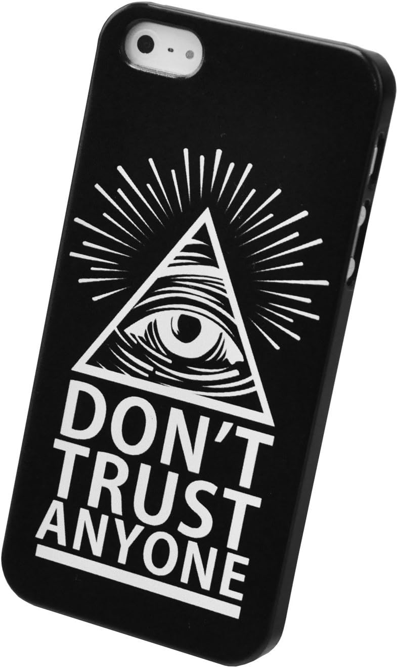 (TM) #circlecase Case for iPhone 5 / 5S - Pyramid Illuminati Don't Trust Anyone Triangle Matte (Black White) (EAN CODE : 9868561810855)