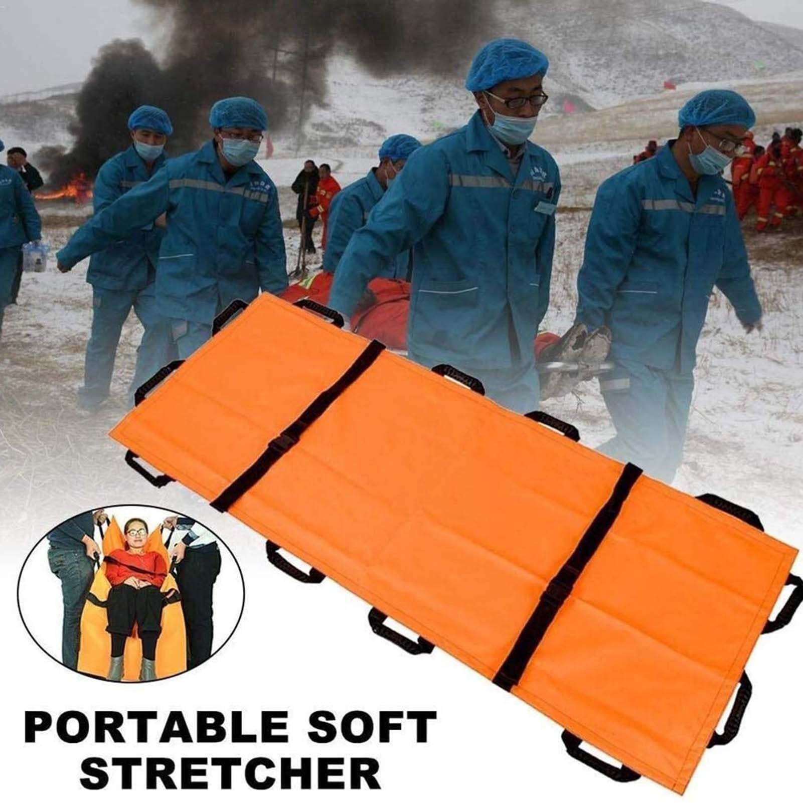 Emergency Stretcher Camilla De Primeros Auxilios Plegable Y Flexible Con 8 Asas, Camilla De Emergencia Portátil De Lona Reforzada, Ideal Para Evacuación De Personas Y Animales(180 * 70cm)